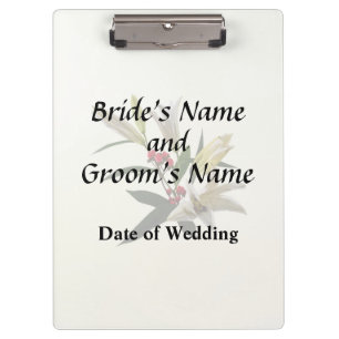 Lilies and Berries Wedding Supplies Clipboard