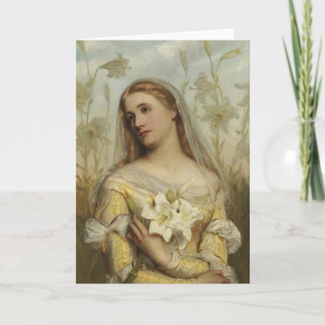 Lilies by Gustav Pope (d.1895) Blank Note Card Cus (Front)