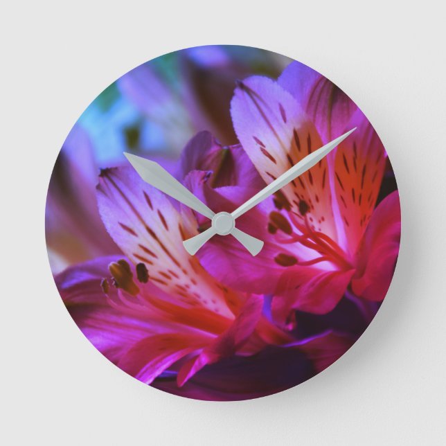 Lilies Floral Wall Clock (Front)