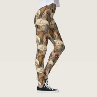 lilies Flower Workout Wear Calla lilies Sparkle Leggings