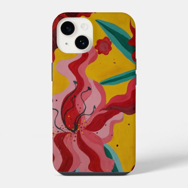  lilies, flowers, abstraction, abstractionism,  iPhone case (Back)