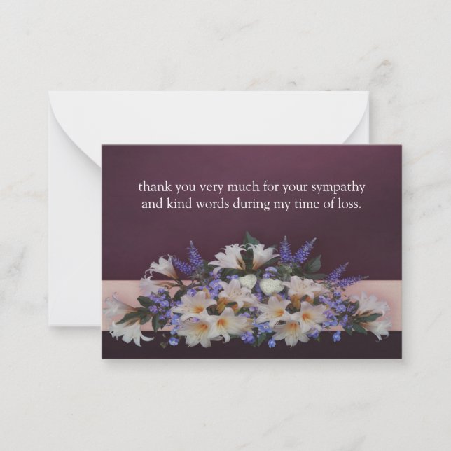 Lilies Flowers After Funeral Thank You Cards (Front)