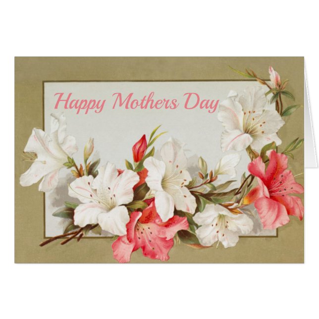 Lilies Happy Mothers Day Card Blank Inside (Front Horizontal)