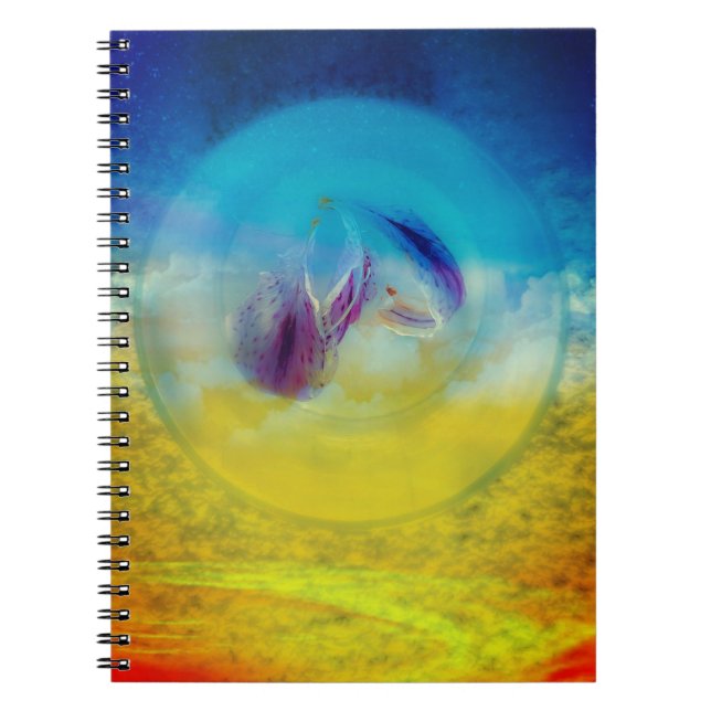 Lilies heart, abstract surreal artwork card notebook (Front)