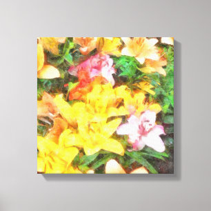 Lilies Love and Light Watercolor Canvas Print