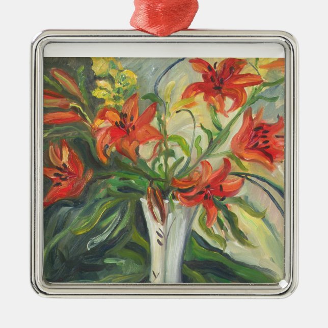 Lilies Metal Ornament (Front)