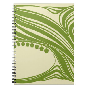 Lilies of the valley. Floral frame. Beautiful vint Notebook