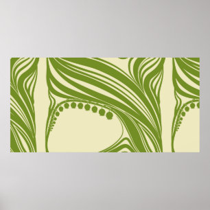 Lilies of the valley. Floral frame. Beautiful vint Poster