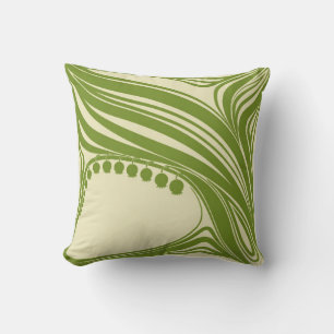Lilies of the valley. Floral frame. Beautiful vint Throw Pillow