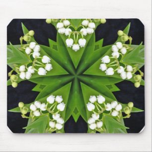 Lilies of the valley mandala mouse pad