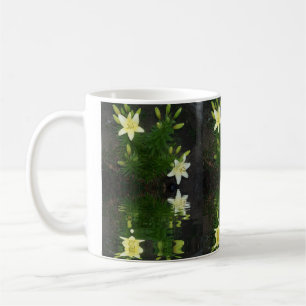 Lilies Reflected in Water on Dark Background Coffee Mug