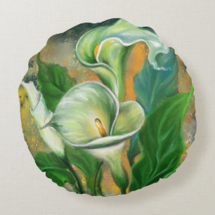 Lilies Round Pillow