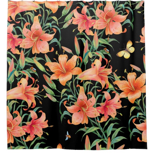 Lilies seamless background pattern.  (Front)