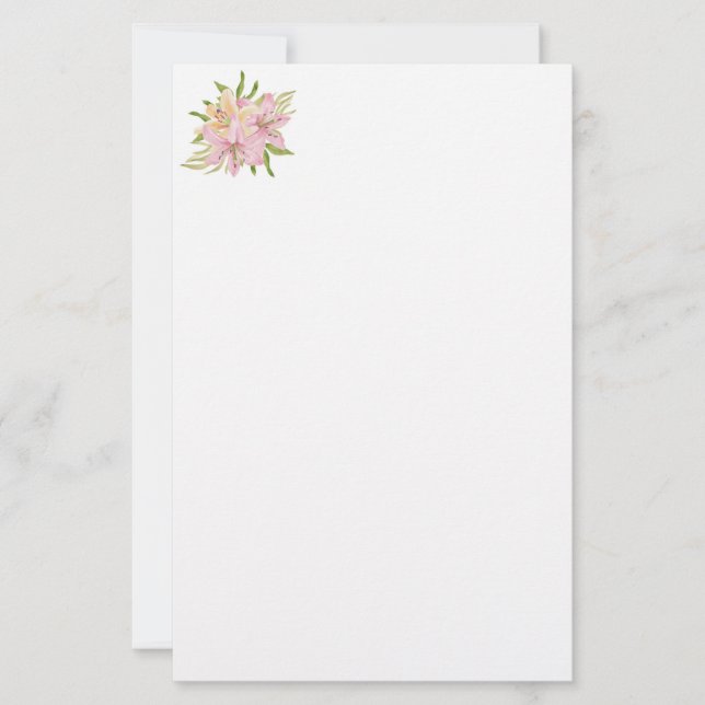 Lilies Stationery Paper (Front)