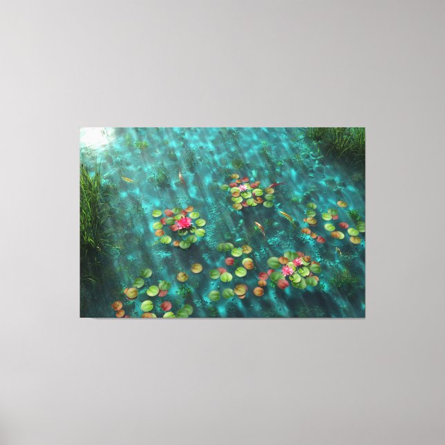 Lilies sur la toile d'eau Imprimer (Recto)