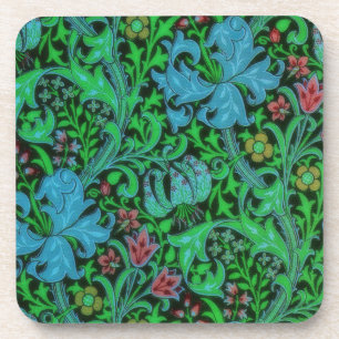Lilies Vintage Floral Pattern Coaster