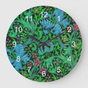 Lilies Vintage Floral Pattern Large Clock