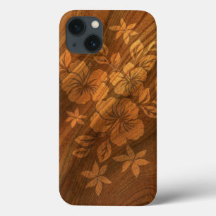 Lilikoi Hibiscus Hawaiian Faux Wood iPad Air Cases