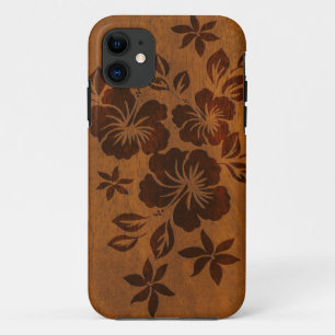 Lilikoi Hibiscus Hawaiian Faux Wood iPhone 5 Cases