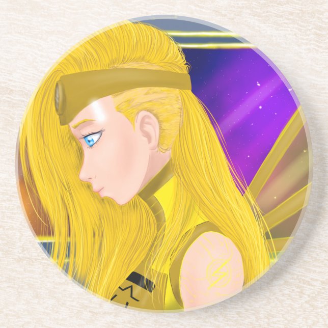 Lilin OC - Cyborg angel - Starset inspired art Coaster (Front)