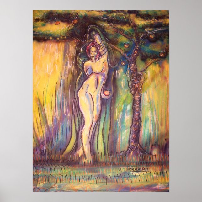 Lilith ,Adam, the Devil and the fruit in Eden Poster (Front)