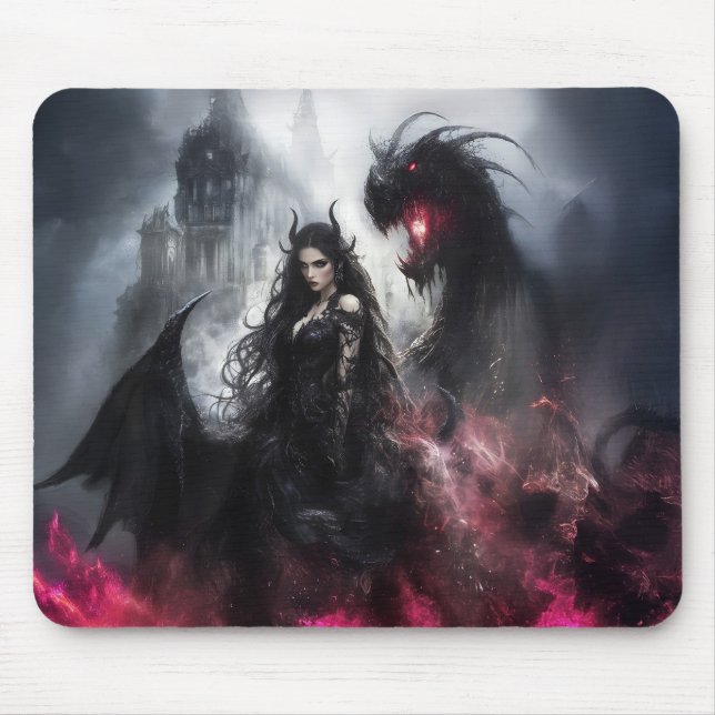 Lilith, Dark Goddess, Occult, Witchcraft, Gothic 1 Mouse Pad (Front)