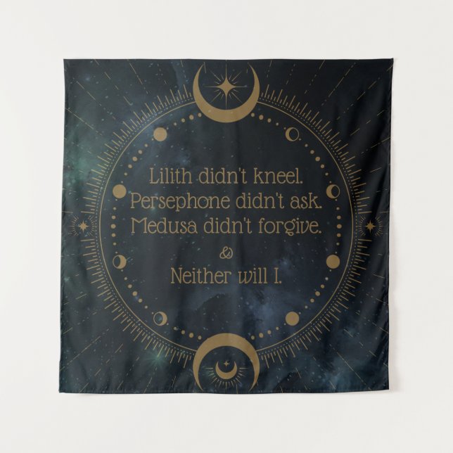 Lilith Didn't Kneel Divine Rebellion Inspirational Tapestry (Front)