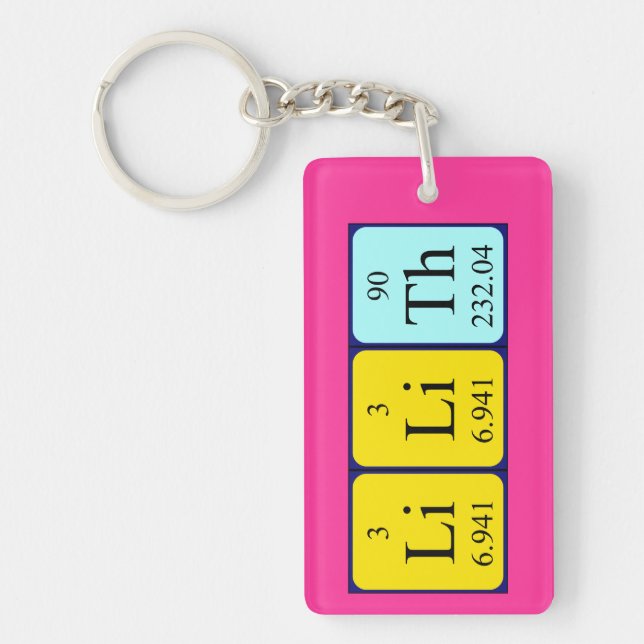 Lilith periodic table name keyring (Front)
