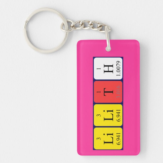 Lilith periodic table name keyring (Front)