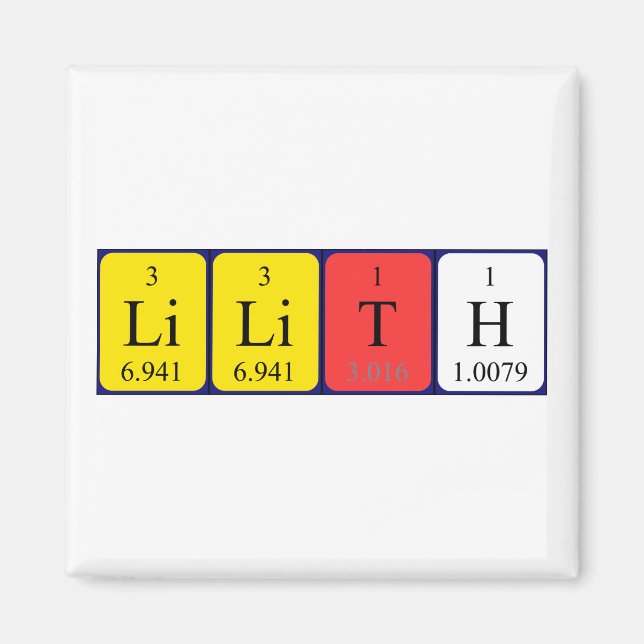 Lilith periodic table name magnet (Front)