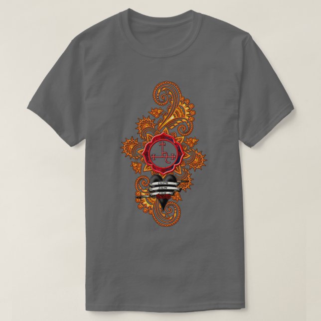 Lilith Sigil and Fire Mandala T-Shirt (Design Front)