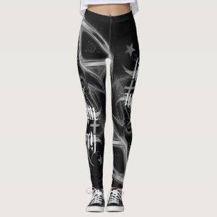 lilith Witch Pentagram Double devil leggings Black