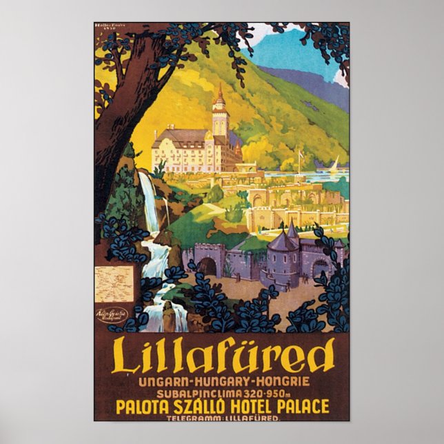 Lillafured Hungarian Travel Poster (Front)