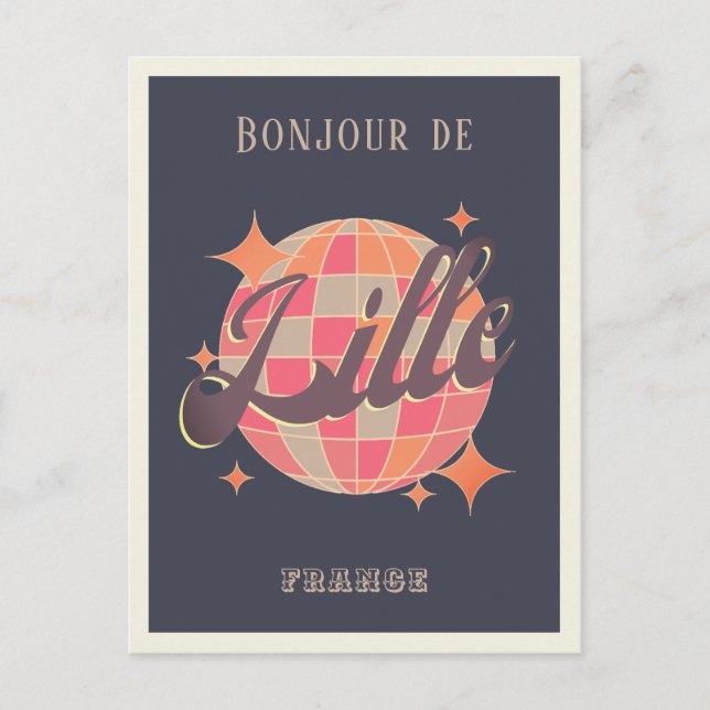 Lille France bonjour retro vintage  Postcard (Front)