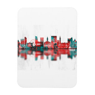 Lille France Skyline Magnet