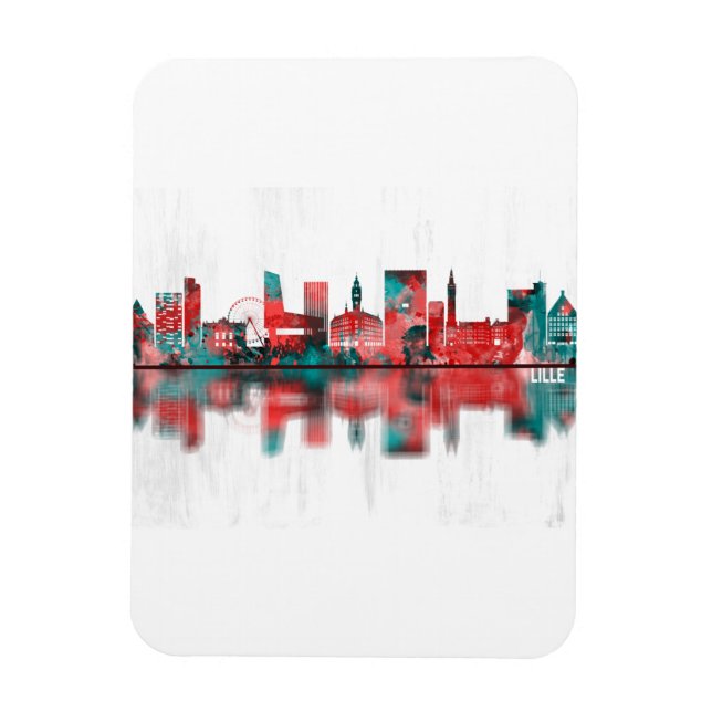 Lille France Skyline Magnet (Vertical)