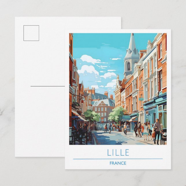 Lille France Vintage Travel  Postcard (Front/Back)