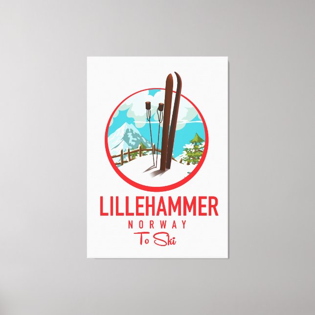 Lillehammer Norway Ski logo Canvas Print (Front)