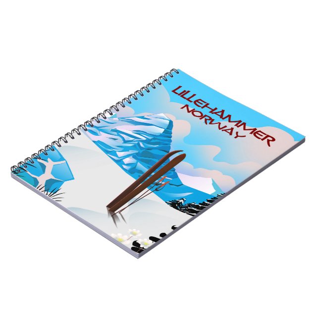 Lillehammer Norway Ski poster. Notebook (Left Side)