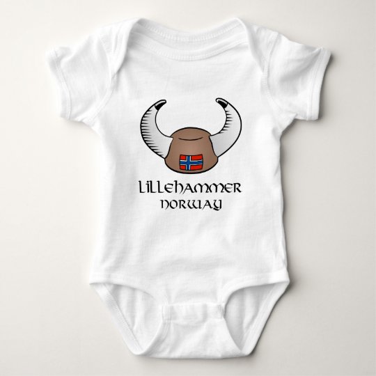 Lillehammer Norway Viking Hat Baby Bodysuit