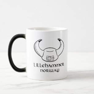 Lillehammer Norway Viking Hat Magic Mug