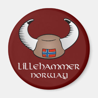 Lillehammer Norway Viking Hat Magnet