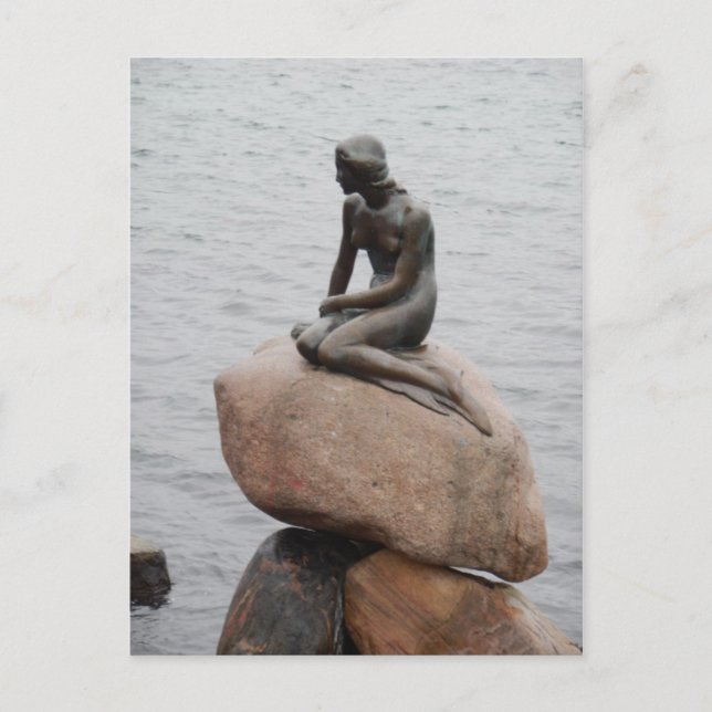 Lillehavefru Little Mermaid Copenhagen Denmark Postcard (Front)
