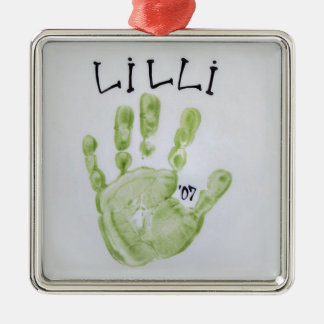 Lilli Hand Square Metal Ornament