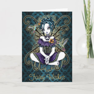 "Lillian" Gothic Hummingbird Fairy Art Card