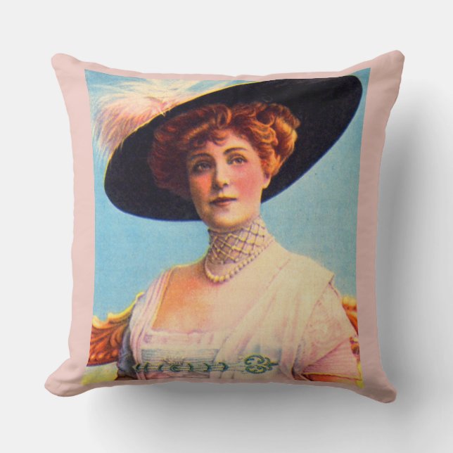 Lillian Russell Throw Pillow (Front)