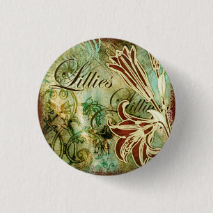 Lillies 1 Inch Round Button