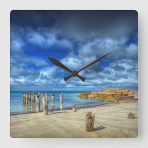 Lillies Beach Wybalena, Flinders Island Square Wall Clock