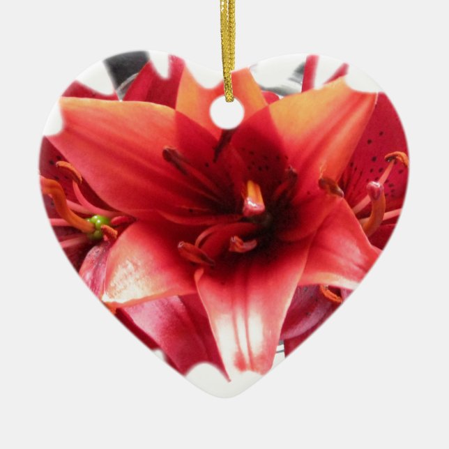 Lillies Ceramic Ornament (Front)