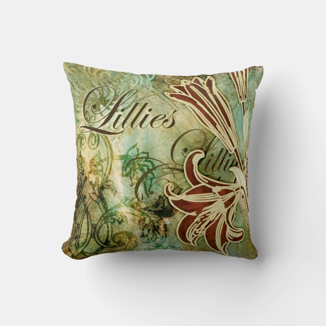 Lillies Throw Pillow (Front)